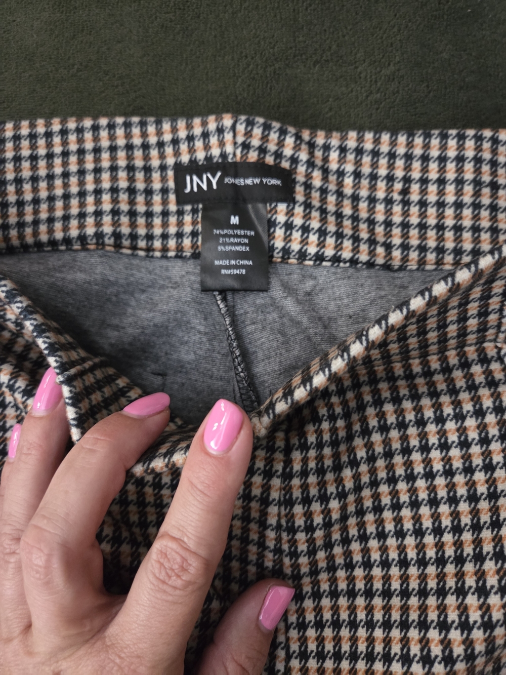 Jones New York Tan and Black Houndstooth Blazer